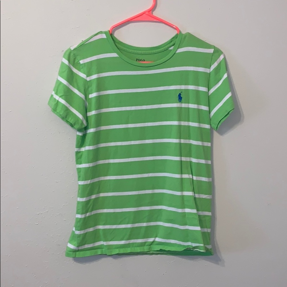 Like Green Striped Polo